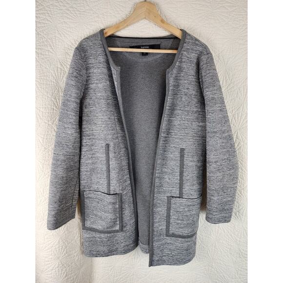Kensie Womens Knit Jacket Pockets No Closure Heather Gray Size Large - Picture 1 of 7